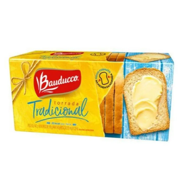 Torrada Tradicional Bauducco 142g Crocante Fonte de Fibras