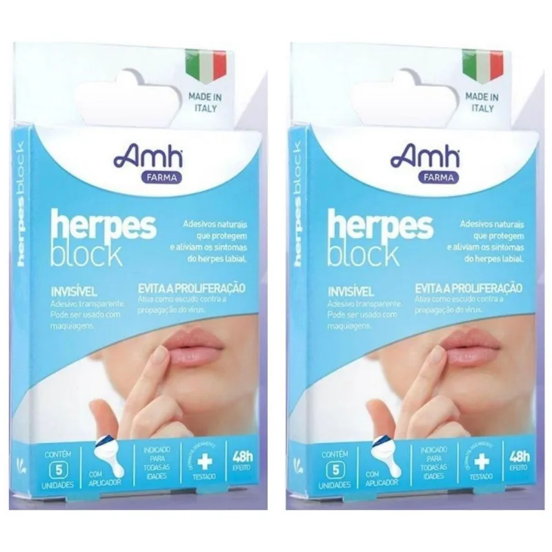 Kit 2 Herpes Block Adesivos Naturais Para Herpes Labial Amh