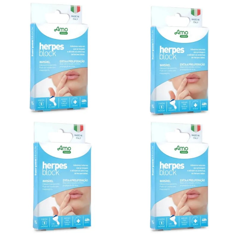 4 herpes block - adesivos naturais para herpes labial - amh
