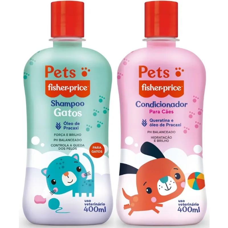 SHAMPOO + CONDICIONADOR PETS FISHER PRICE PARA GATOS - 400ML