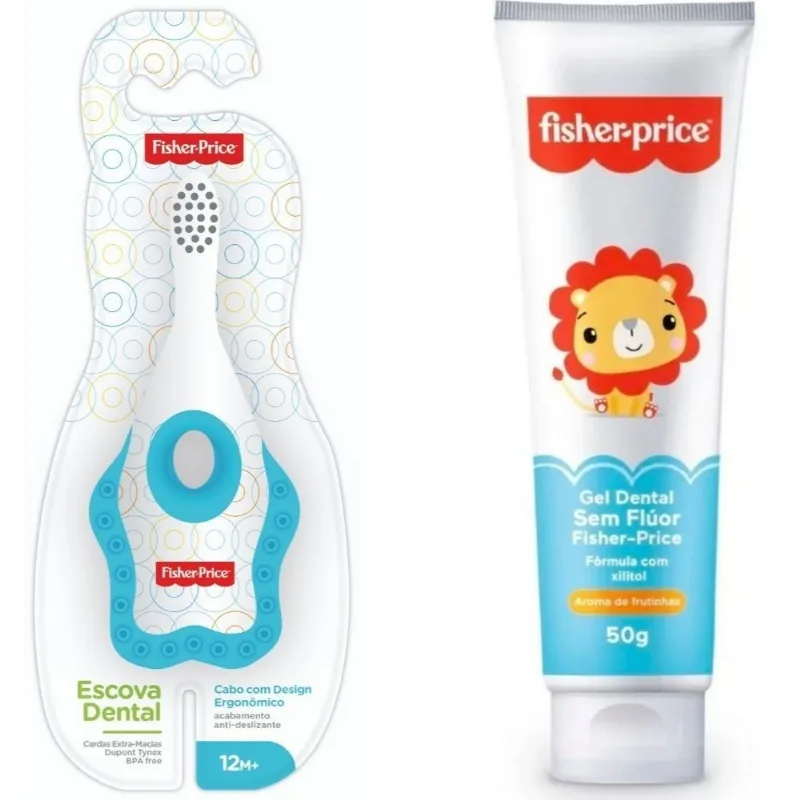 GEL DENTAL SEM FLUOR + ESCOVA DE DENTES FISHER PRICE