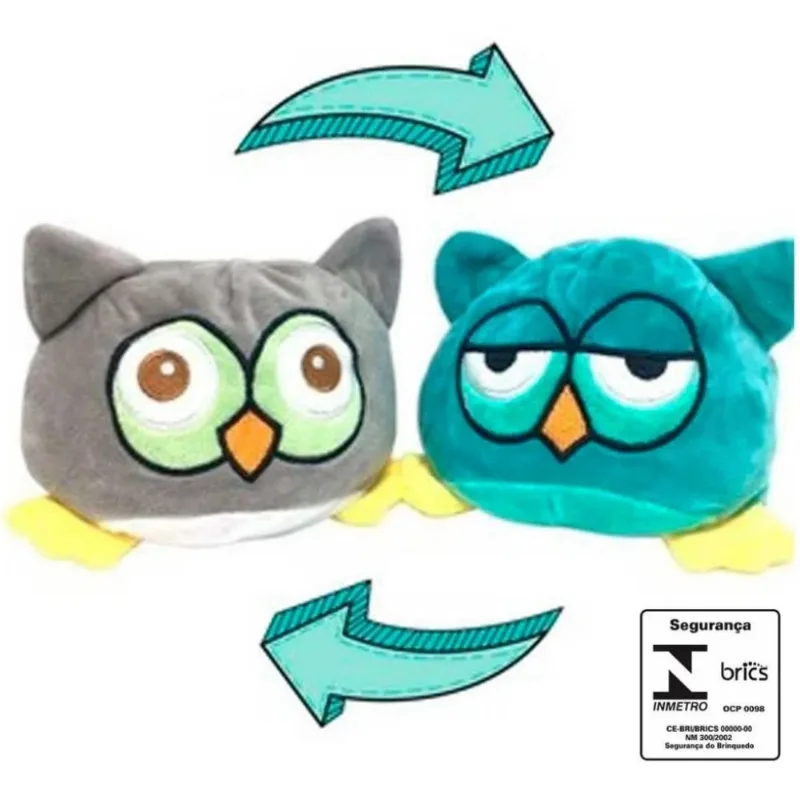 CORUJA DO HUMOR - PELUCIA REVERSIVEL - BBR TOYS - 2M+