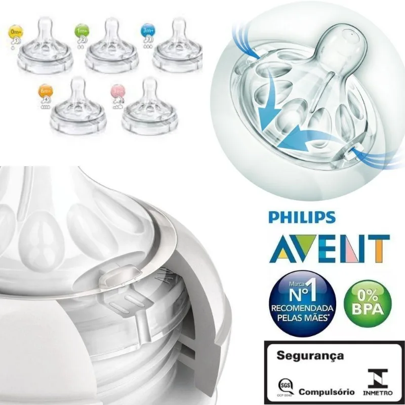 Bico De Mamadeira Pétala Numero 2 + Numero 3 - Philips Avent