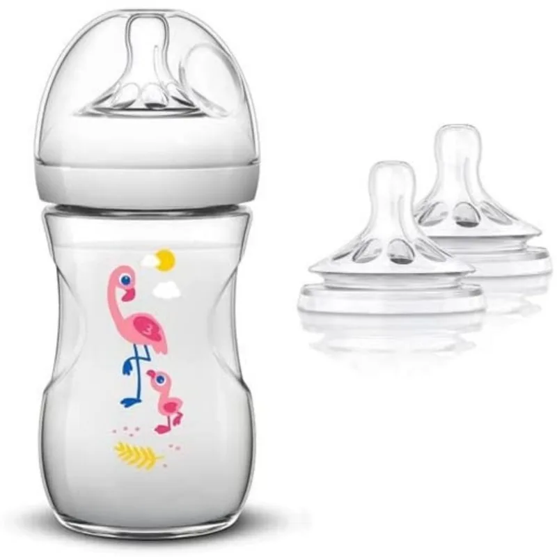 ?MAMADEIRA PÉTALA 260ML FLAMINGO + BICO NUM. 4 PHILIPS AVENT
