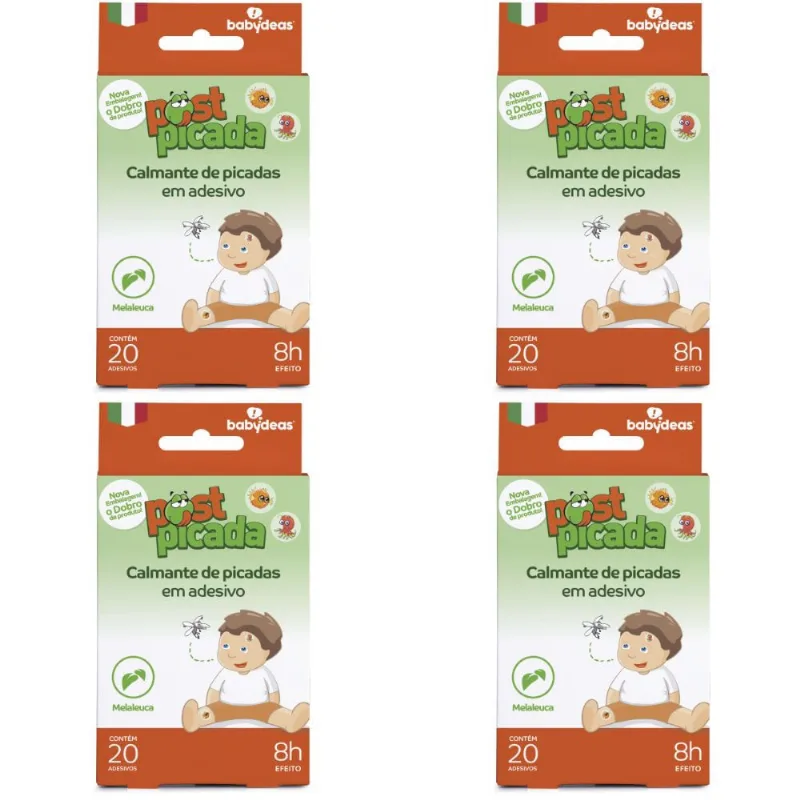4 post picada - calmante de picadas em adesivo 20UN babydeas