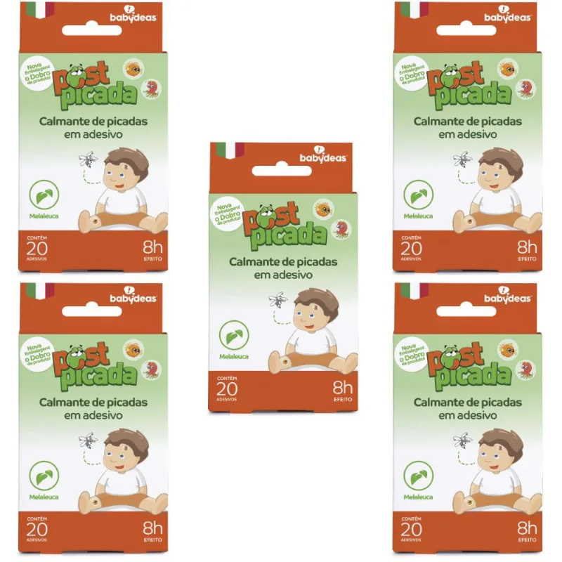 5 post picada - calmante de picadas em adesivo 20UN babydeas