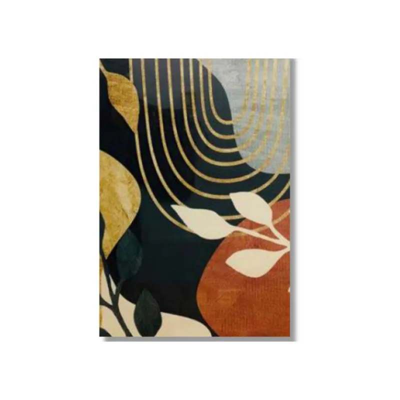 Quadro 40X60 Folha Abstrato Terracota Canvas Abs129 Brisa Artes