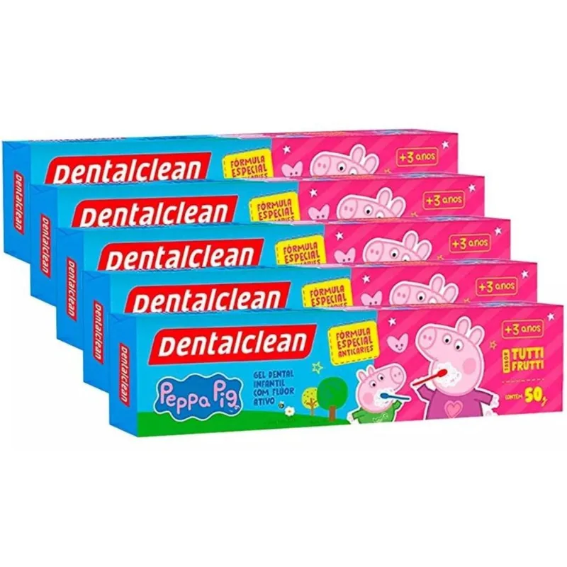 5X GEL DENTAL INFANTIL PEPPA PIG COM FLUOR 50G - DENTALCLEAN