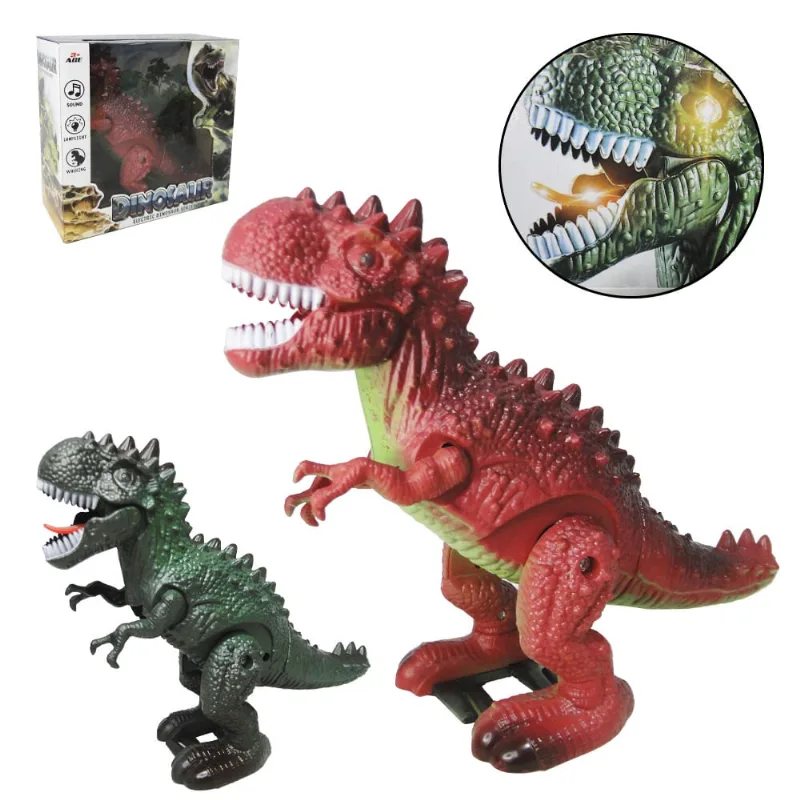 Dinossauro com som e luz a pilha 22x19x9cm na caixa