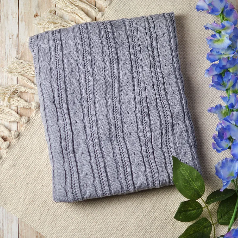 Manta Tricot Lauren - A0607409 Cinza