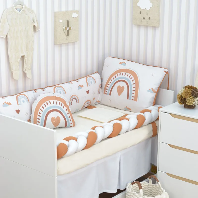 Kit Berço Arco Íris com 7 Peças Caqui