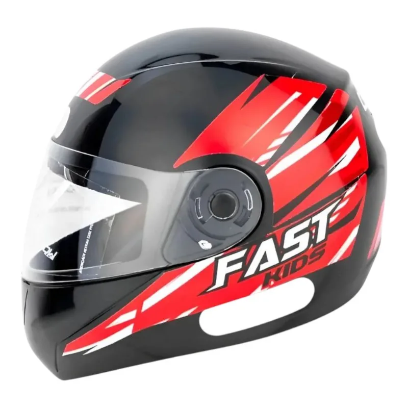 Capacete Infantil GOW Fast Kids Preto E Vermelho 54 (MP)