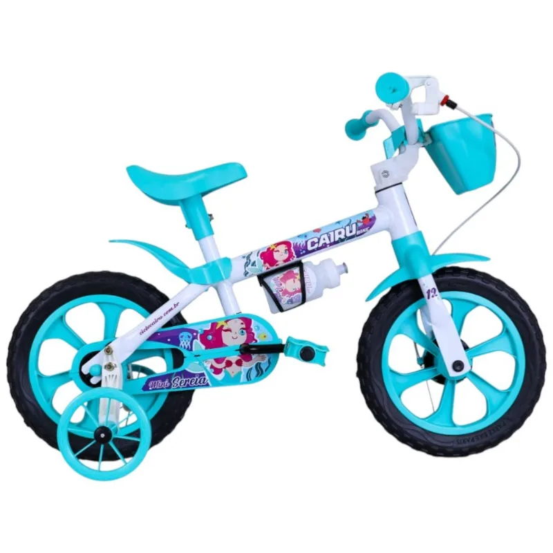 Bicicleta Infantil Cairu Aro 12 Sereia Branco E Azul (MP) - CAIRU