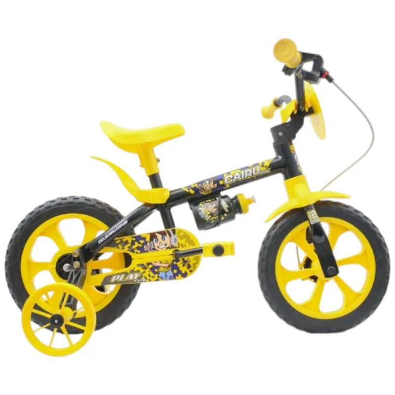 Bicicleta Infantil Cairu Aro 12 Kids Preto E Amarelo (MP) - CAIRU