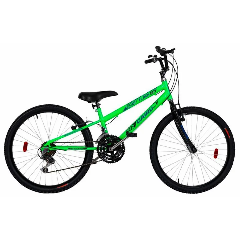 Bicicleta Cairu Aro 24 Rebaixada 21 Velocidades Flash Boy Verde (MP) - CAIRU