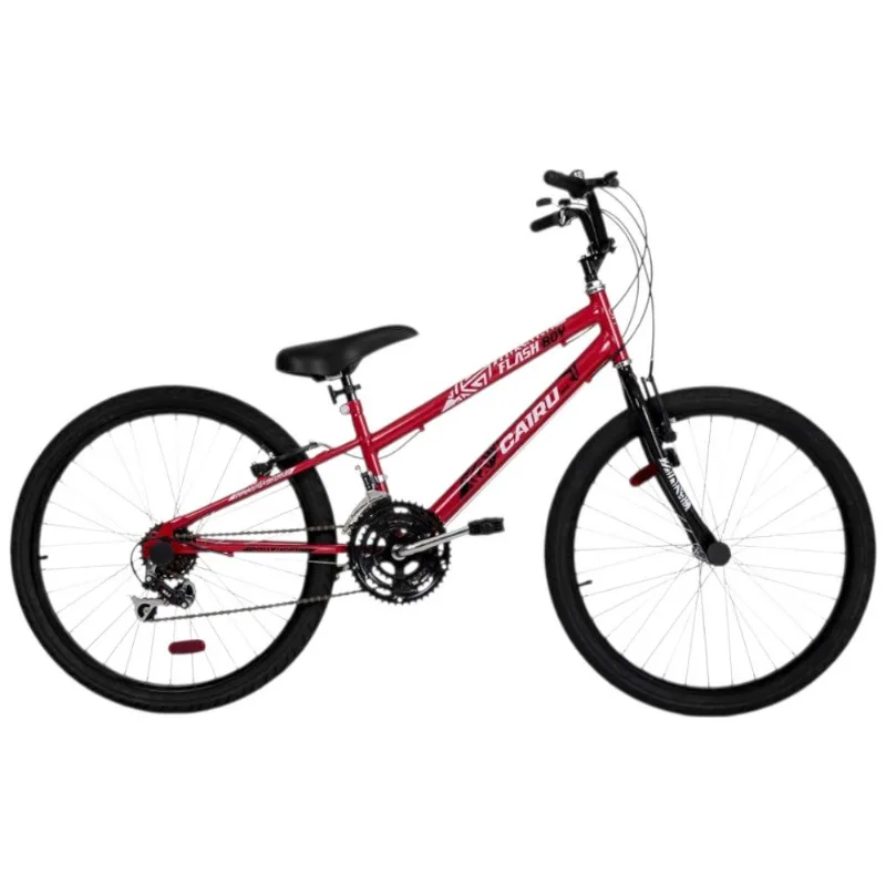 Bicicleta Cairu Aro 24 Rebaixada 21 Velocidades Flash Boy Vermelho (MP) - CAIRU