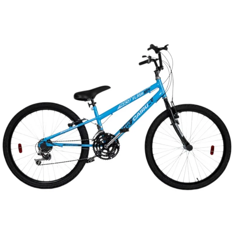 Bicicleta Cairu Aro 24 Rebaixada 21 Velocidades Flash Boy Azul (MP) - CAIRU
