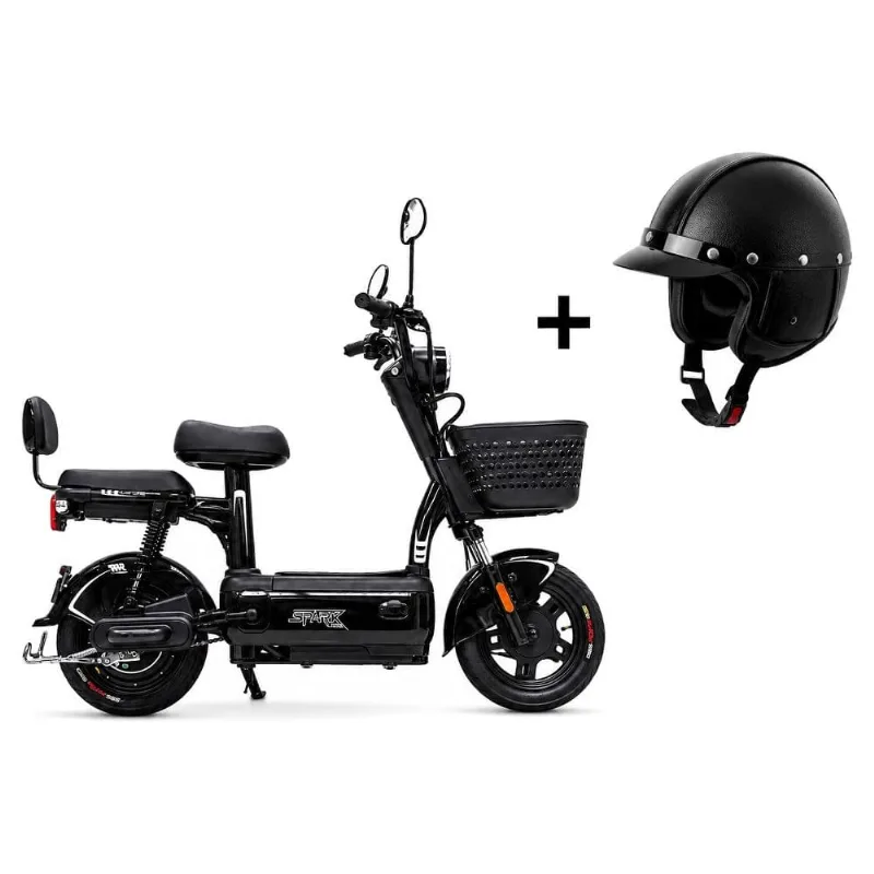 Bicicleta Elétrica Scooter Autopropelido Cairu Spark 500W 32km/h 48V 12Ah Preta Com Capacete (MP) Bicicleta Elétrica Scooter Cairu Spark 500W 32km/h 48V 12Ah Preta Com Capacete (MP) - CAIRU