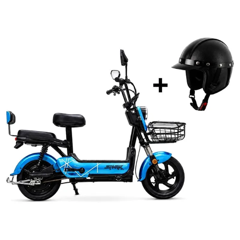 Bicicleta Elétrica Scooter Autopropelido Cairu Spark 800W 32km/h 48V 12Ah Azul Com Capacete (MP) Bicicleta Elétrica Scooter Cairu Spark 800W 32km/h 48V 12Ah Azul Com Capacete (MP) - CAIRU