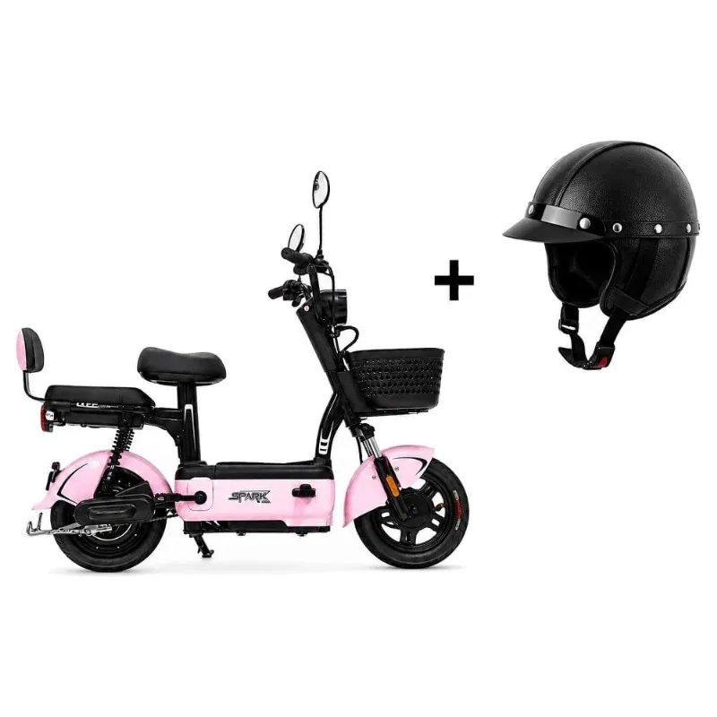 Bicicleta Elétrica Scooter Autopropelido Spark 500W 32km/h 48V 12Ah Rosa Com Capacete (MP) Bicicleta Elétrica Scooter Spark 500W 32km/h 48V 12Ah Rosa Com Capacete (MP)