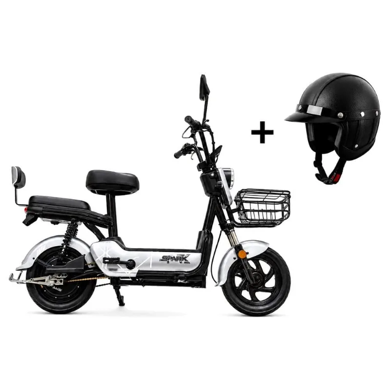 Bicicleta Elétrica Scooter Autopropelido Cairu Spark 800W 32km/h 48V 12Ah Cinza Com Capacete (MP) Bicicleta Elétrica Scooter Cairu Spark 800W 32km/h 48V 12Ah Cinza Com Capacete (MP) - CAIRU