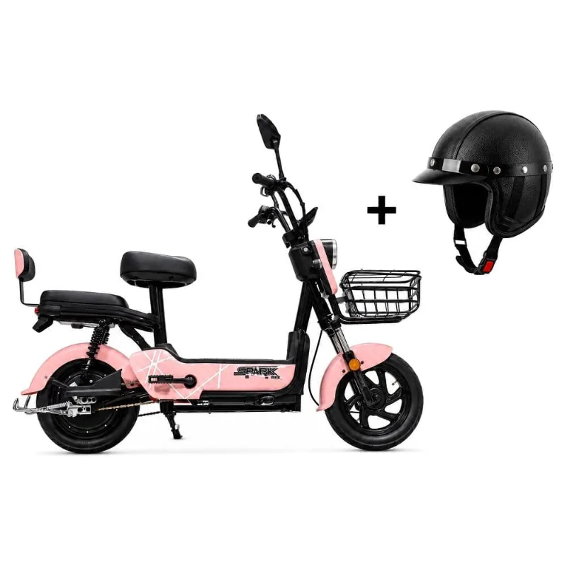 Bicicleta Elétrica Scooter Autopropelido Cairu Spark 800W 32km/h 48V 12Ah Rosa Com Capacete (MP) Bicicleta Elétrica Scooter Cairu Spark 800W 32km/h 48V 12Ah Rosa Com Capacete (MP) - CAIRU