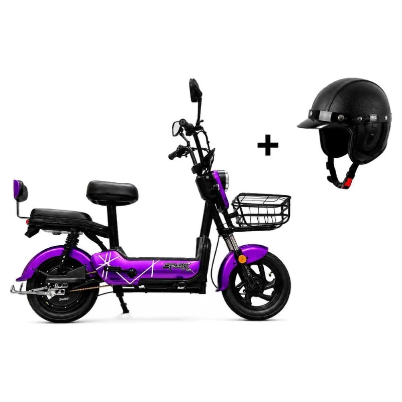 Bicicleta Elétrica Scooter Autopropelido Cairu Spark 800W 32km/h 48V 12Ah Roxo Com Capacete (MP) Bicicleta Elétrica Scooter Cairu Spark 800W 32km/h 48V 12Ah Roxo Com Capacete (MP) - CAIRU