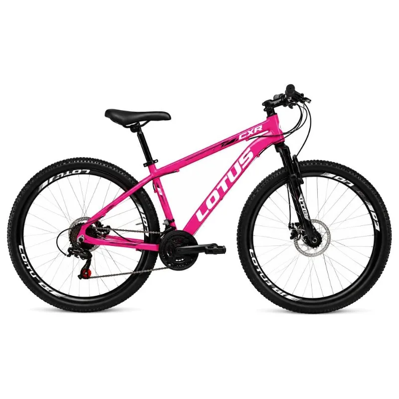Bicicleta Cairu Aro 29 Lotus CXR 17.5 21 Velocidades Alumínio Rosa E Branco (MP)