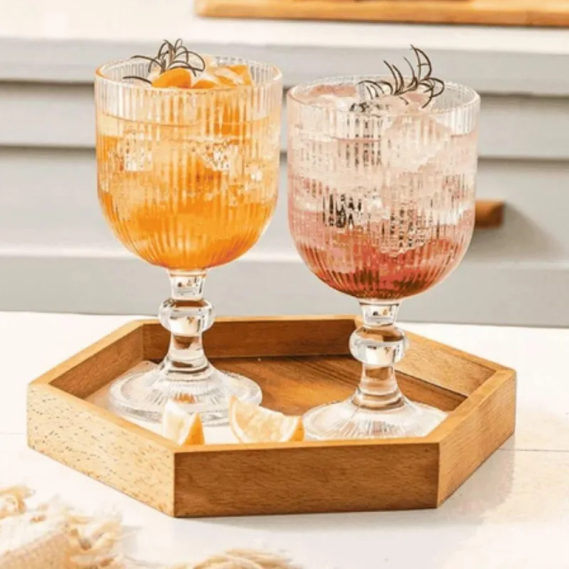 Jogo de Taças Vidro 6 Taças 300 ml 6 Taças 70 ml para Vinho e Licor em Vidro Lapidado - GMB