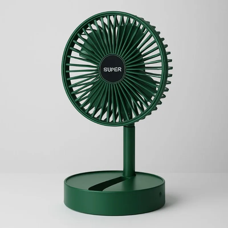 Ventilador Portatil Recarregavel Usb C 3 Velocidades Rapido Verde