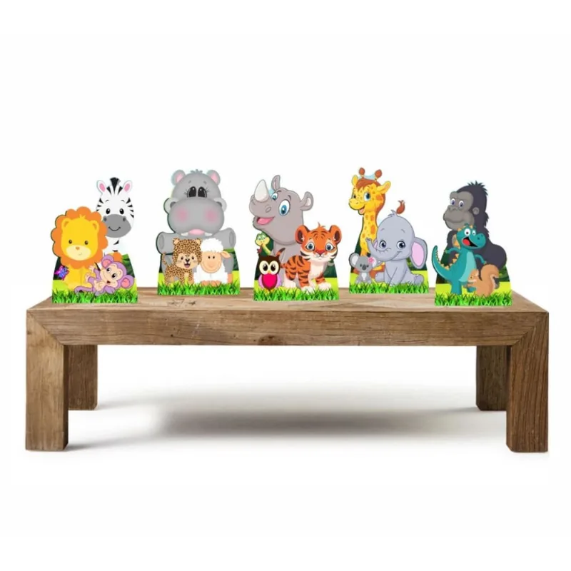 Animais Safári Kit 5 Enfeites Decoração Festa Infantil