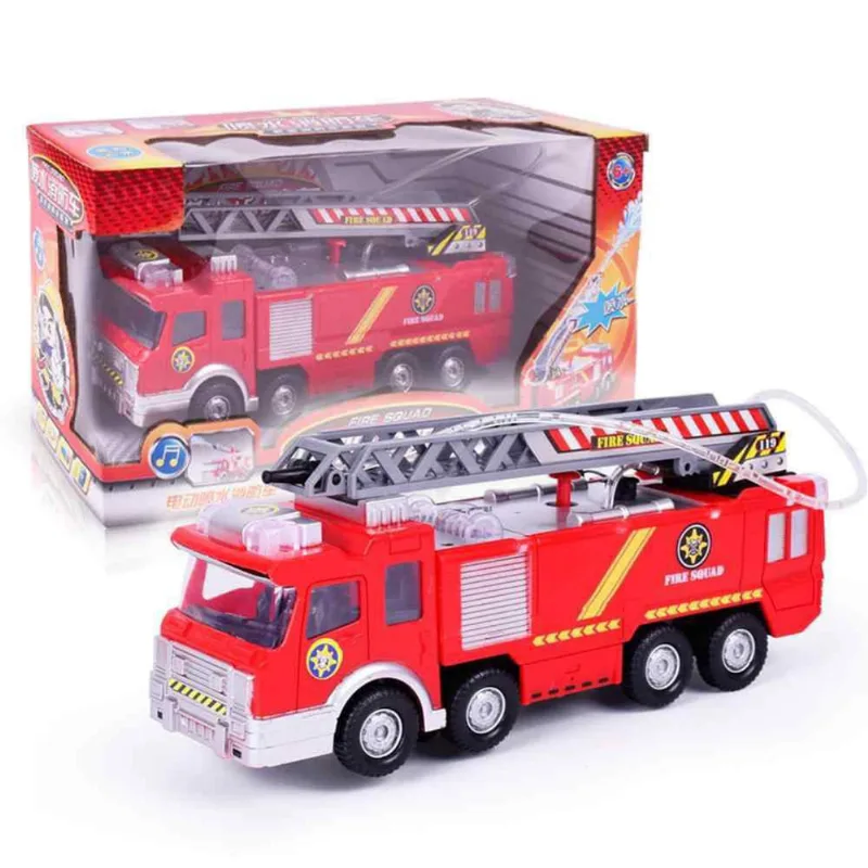 Caminhão de Bombeiro Bate e Volta Toy King com Som Luz e Jato de Água a Pilha Vermelho
