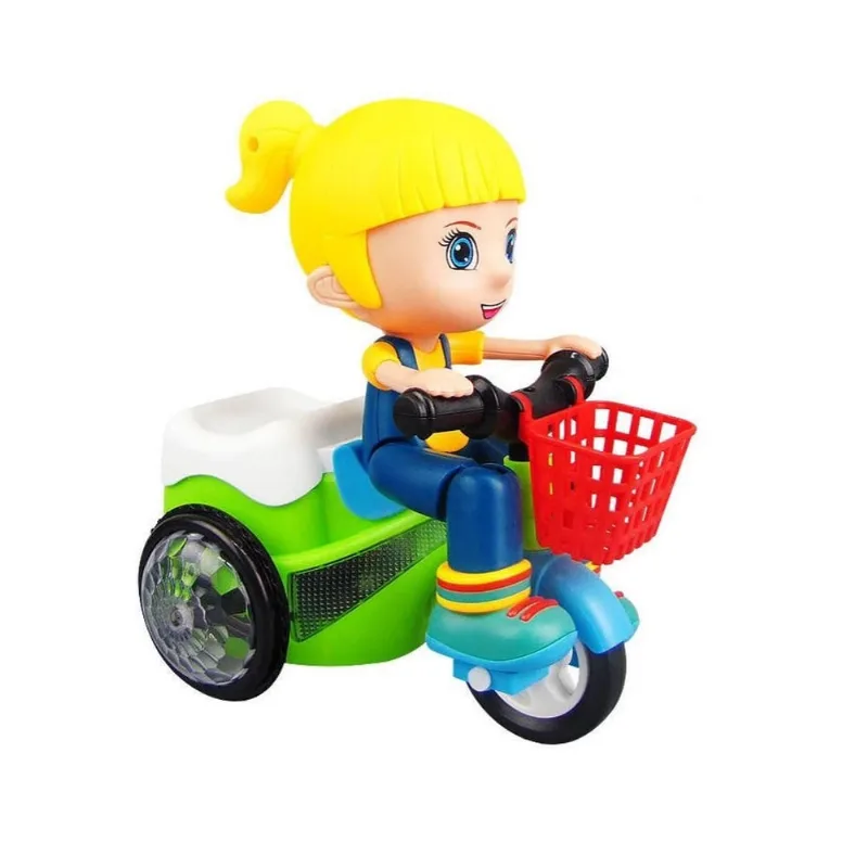 Brinquedo Infantil Divertido Menina Ciclista Emite Som e Luzes