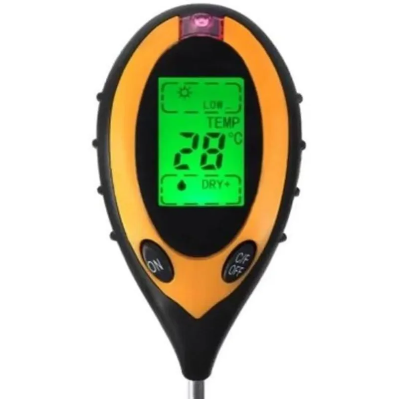 Medidor Digital 4x1 Ph Umidade Luminosidade Temperatura Solo