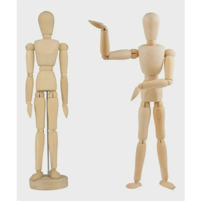 Boneco Articulado Madeira Desenho Manequim 30 Cm Modelo