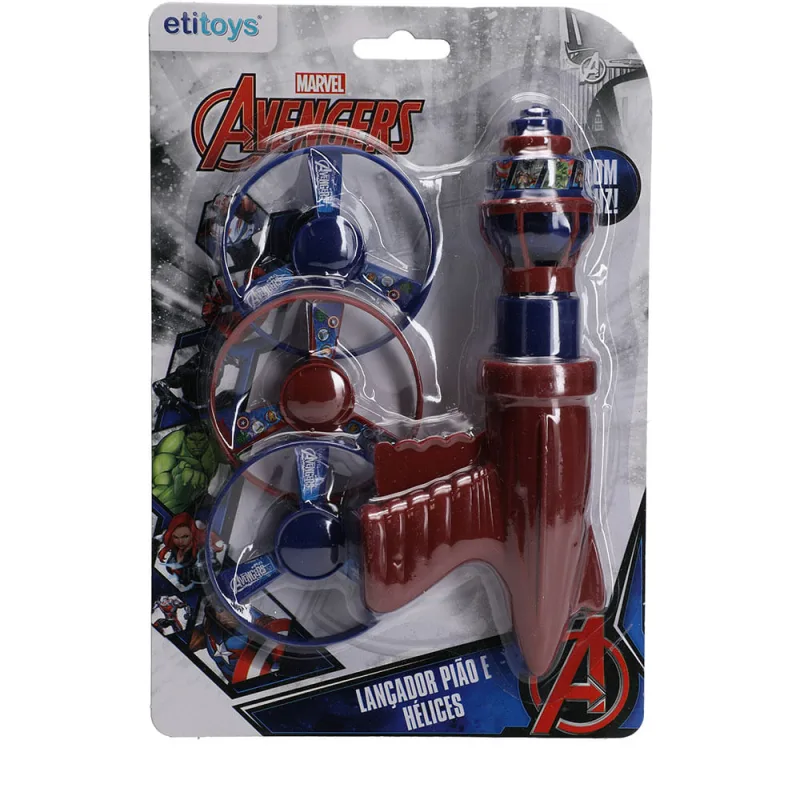Lançador de Pião e Disco Etitoys Avengers - ETITOYS - Brinquedos