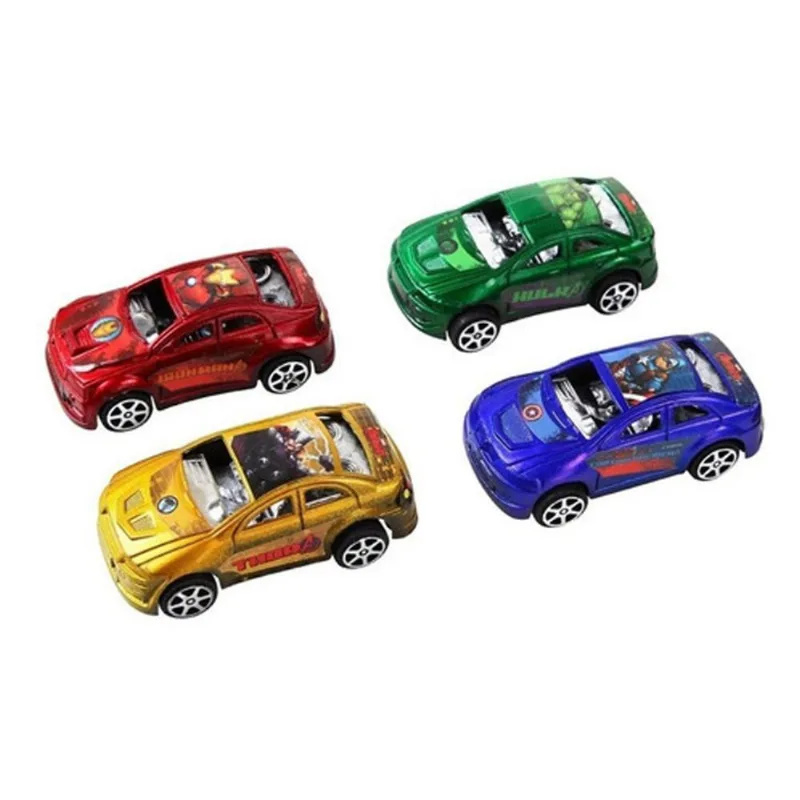 Brinquedo conjunto de carrinhos com fricçao 4pçs Vingadores