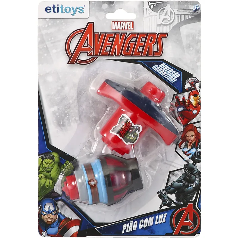 Pião c/ Luz Etitoys Avengers 6cm - ETITOYS - Brinquedos