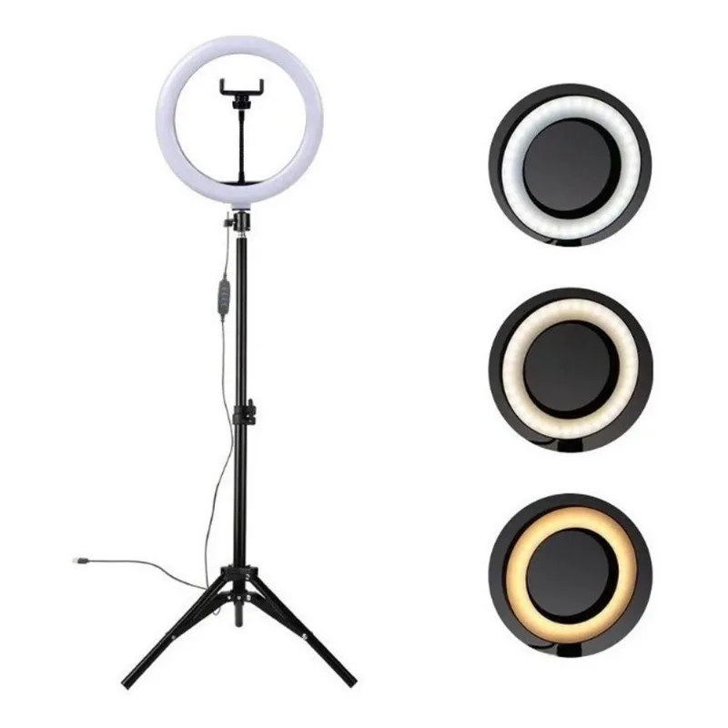 Ring Light Completo Iluminador Portátil 26cm + Tripé 2m Top