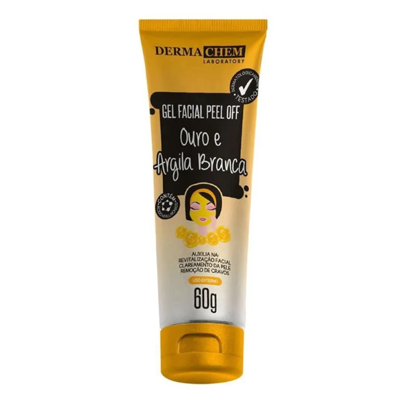 Gel Facial Ouro E Argila Branca Clareador Dermachem 60G - Dermachem
