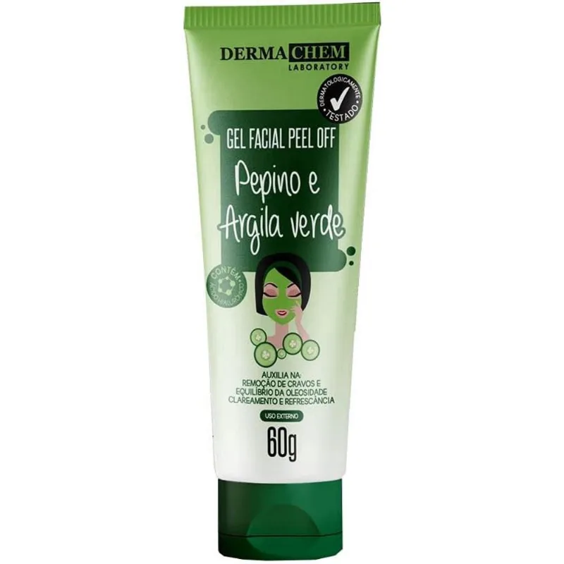 Dermachem Pepino e Argila Verde Gel Facial Peel Off - 60g - Dermachem