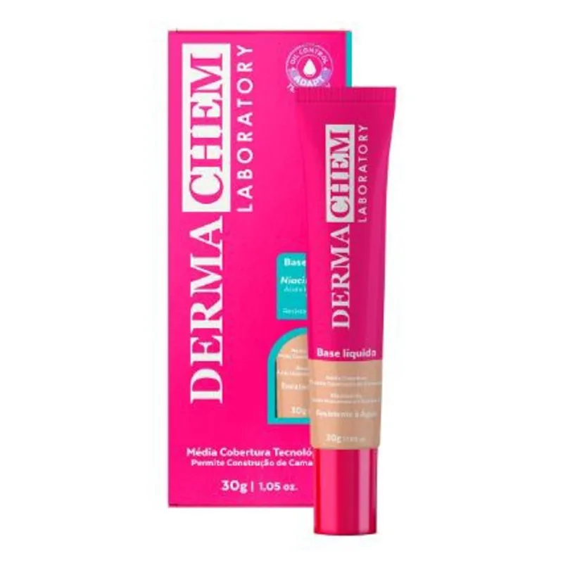 DermaChem Base Líquida Cobertura Média M12 - 30g - Dermachem