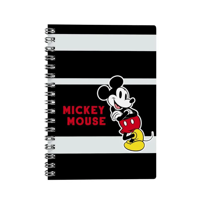 Caderno Universitário 1x1 80 Folhas Capa Dura Mickey Listras