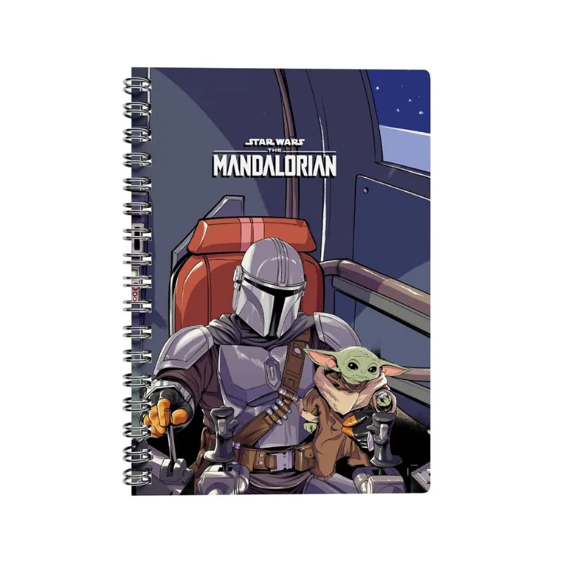 Caderno Universitário 1x1 80 Folhas Capa Dura Mandalorian Baby Yoda