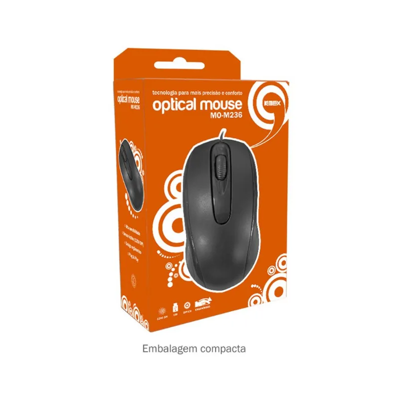 Mouse Usb Óptico Mo-m236, K-mex, Cabo 1.90m - K-mex