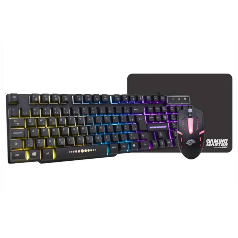 Kit Gamer K-mex - Teclado Km5228 + Mouse Moa834 + Mousepad Fxx - Iluminação Rainbow B3km5228u11cb1x - K-mex