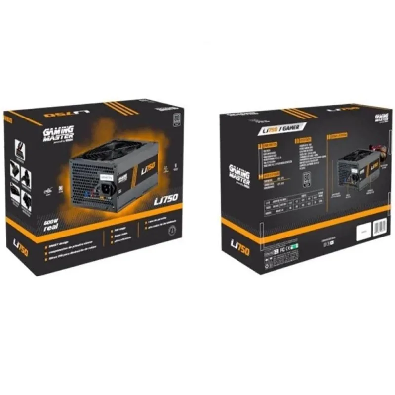 Fonte de Alimentação ATX LJ750 600W 80 Plus Silver PFC Ativo Full Range 100V~230V K-Mex - K-mex