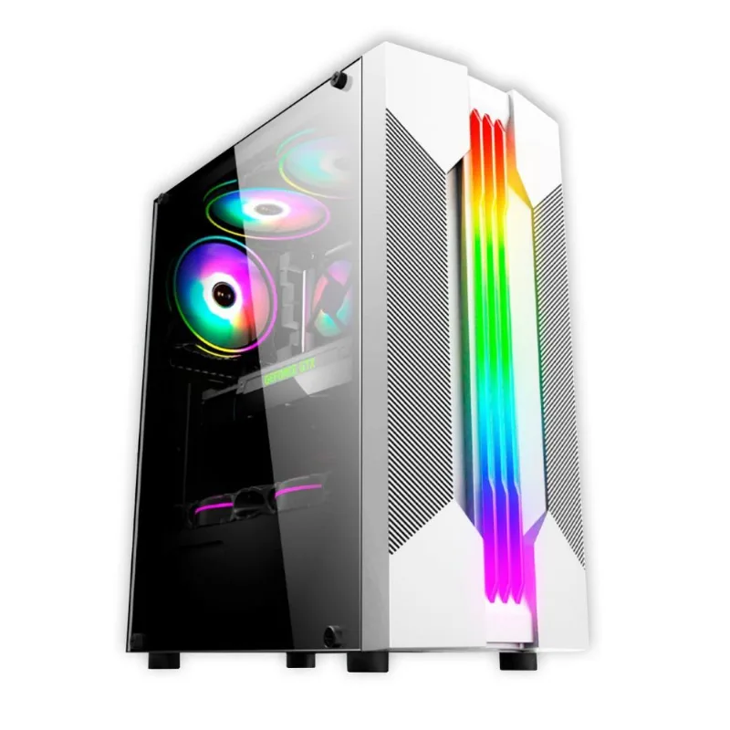 Gabinete Gamer K-mex Bifrost 6 CG-W1A9 - Lateral Em Vidro Temperado - Led Rgb - Atx - Branco