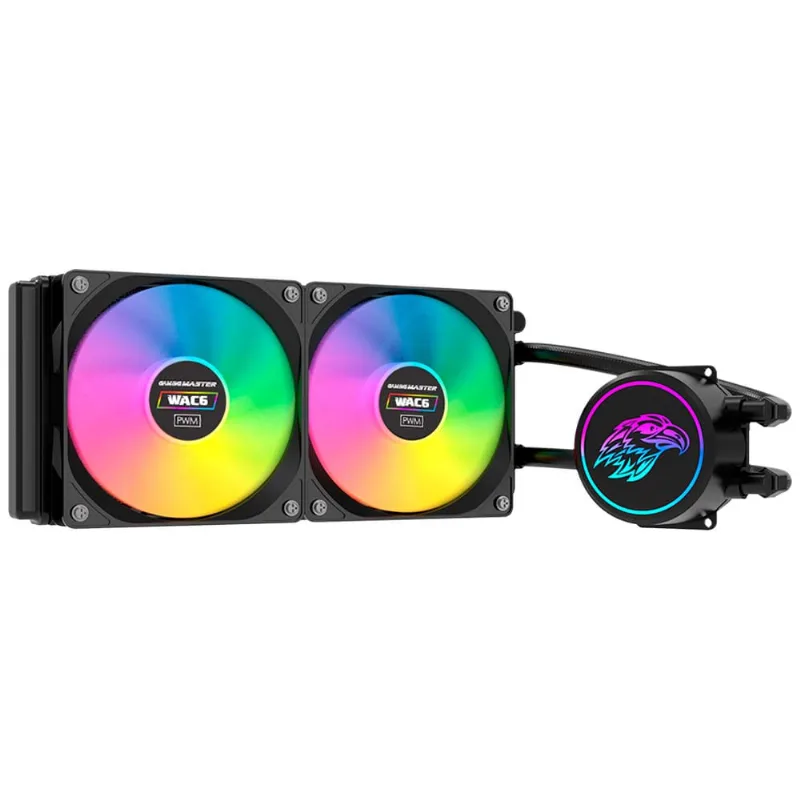 Water Cooler K-mex Wac6 240mm 2 Coolers Preto Intel/amd Led Multicolor U Unica Unica