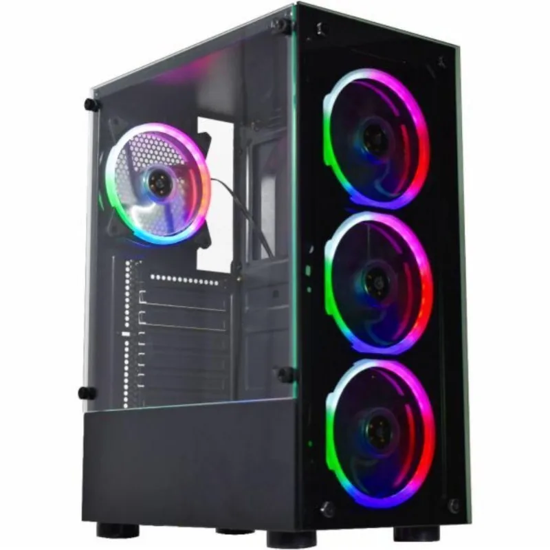 Gabinete Gamer Kmex Cg-10w5 Led 3 Fans